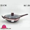 Alpenburg Wok Long Handle With Lid Coper 32 Cm Germany Made #Kc28