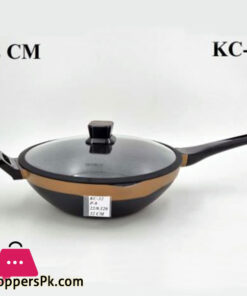 ALPENBURG Wok Long Handle with Lid Gold 32 CM Germany Made #KC32