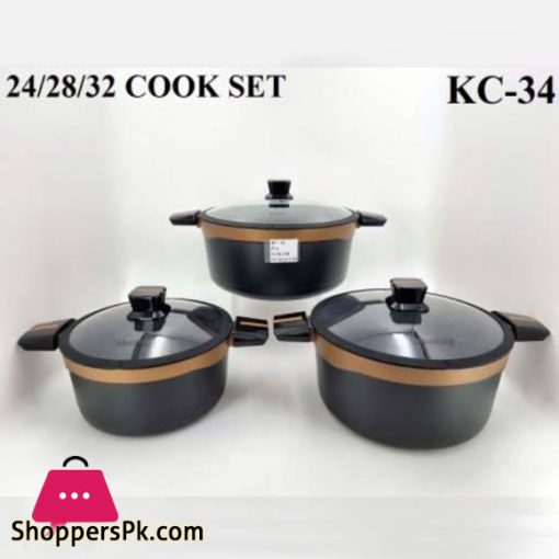 Alpenburg Cookware Set Black Coper Germany Made - 12 Pcs #KC12