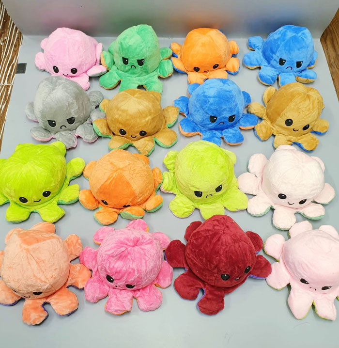 Double-Sided Squishy Octopus Double Pet Plush Toy Stuffed Ornaments Octopus