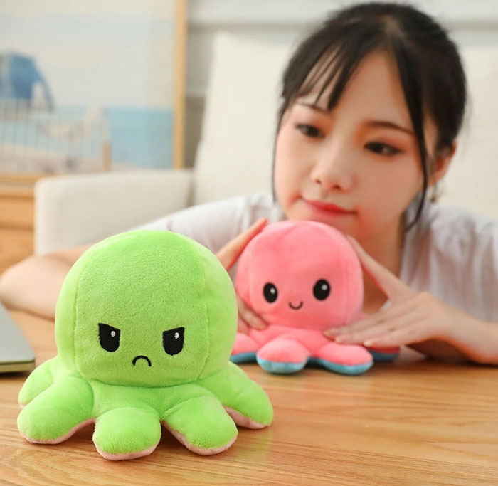 Double-Sided Squishy Octopus Double Pet Plush Toy Stuffed Ornaments Octopus
