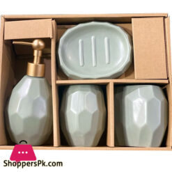 Geometric Ceramic Bathroom Set 4-Pcs