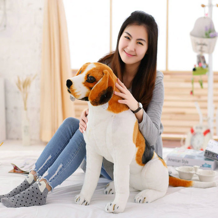 Giant Big Size Beagle Dog Toy Realistic Stuffed Animals Dog Plush Toys Gift For Children  - 40Cm