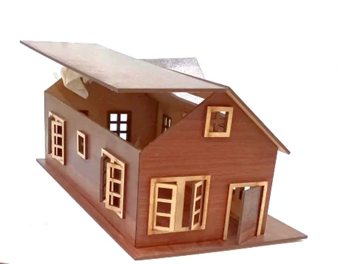 House Shaped Fine Wood Tissue Box