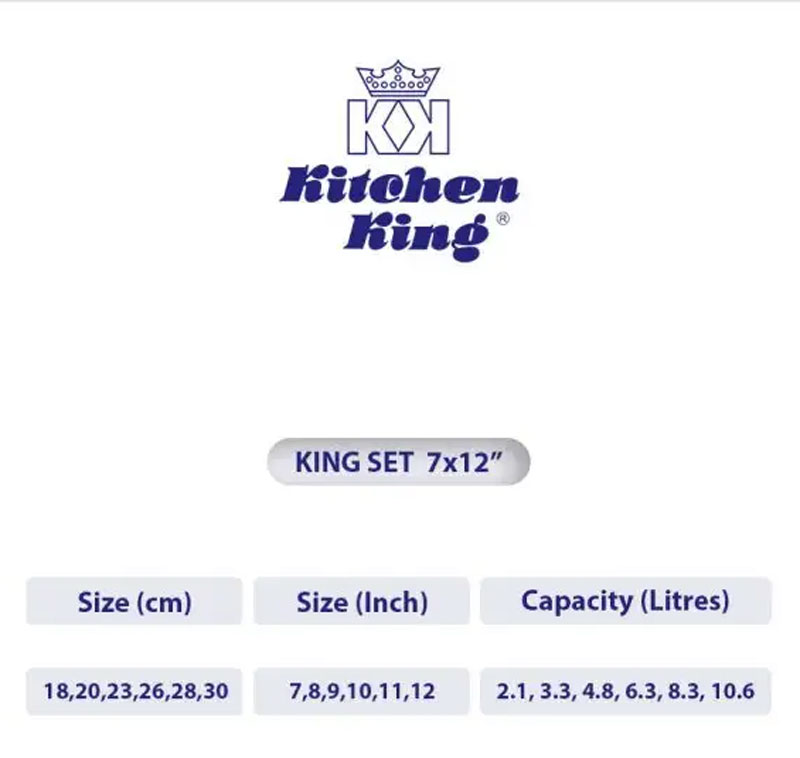 Kitchen King Casserole Indiana Patila Set 18Cm-28Cm 12 Pcs Set