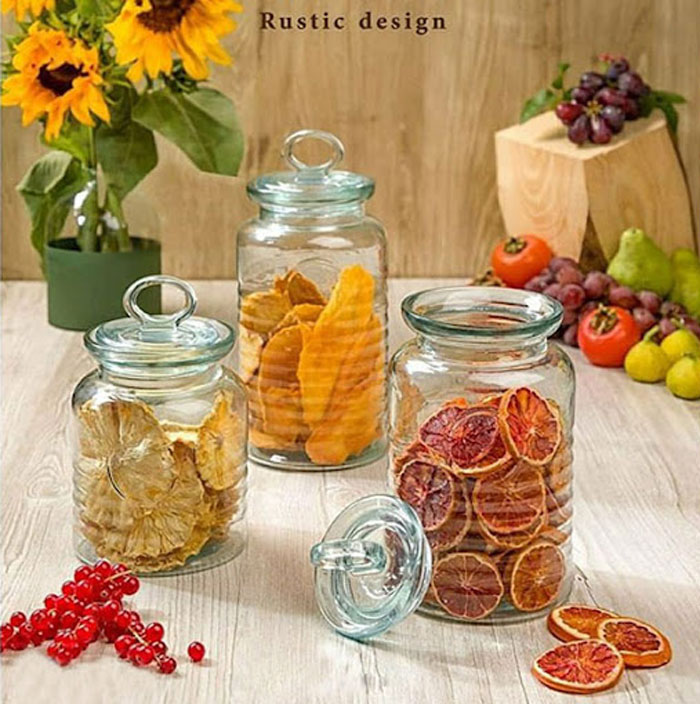 Limon Rustic Glass Jars Airtight Jars With Lids 1- Pcs Iran Made