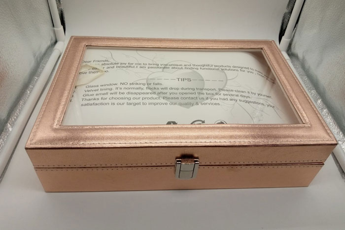 Luxury Gold Watch And Jewelry Box For Men And Women – 12 Slot Organizer Storage Valet Case Real Glass Display