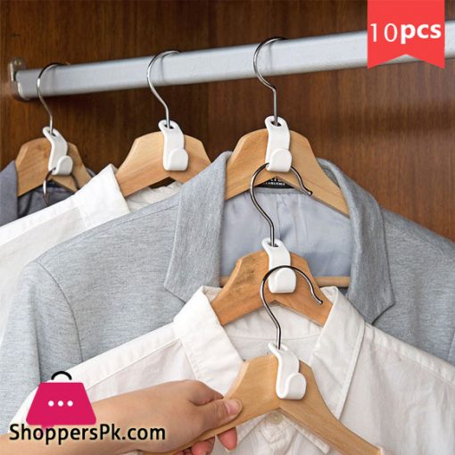 Multifunction Plastic Hanger Hook Wardrobe Coat Rack ( Pack of 10 )