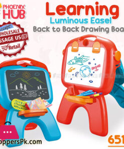 Phoenix Hub 6518 4in1 Kids Children Educational Early Learning Painting Luminous Easel Play Set
