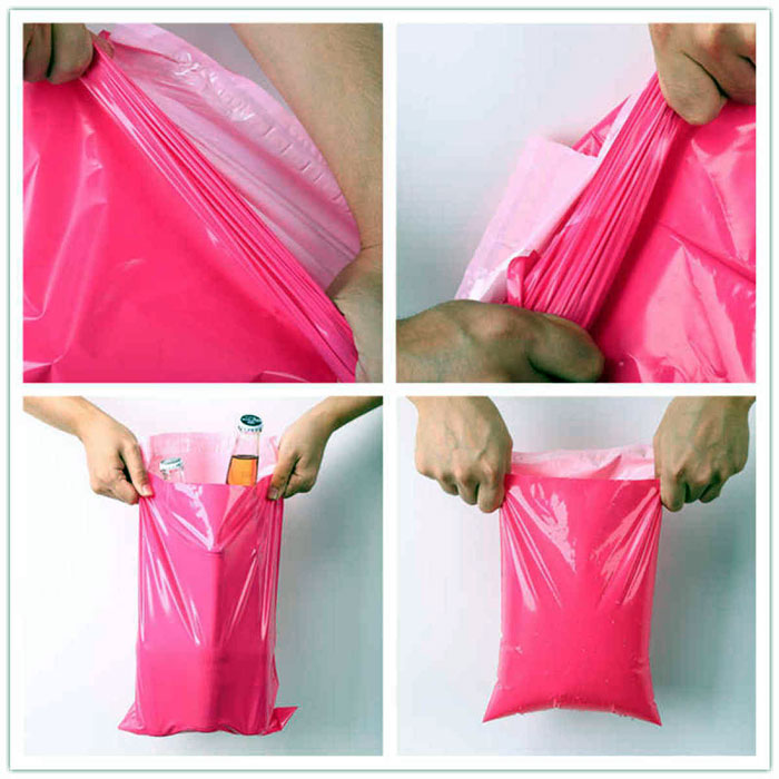 Pink Courier Flyer Bag With Invoice Pocket – 100 Peaces 12×16 Inch