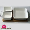 Porcelain Chip & Dip Bowl Set With Tray