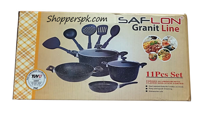 Saflon Cookware Set Granit Line 11-Pcs Turkey Made