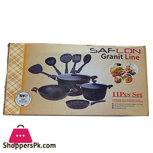Saflon Cookware Set Granit Line 11-Pcs Turkey Made