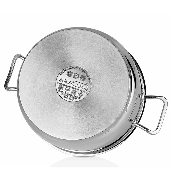 Saflon Safinox 18/10 Stainless Steel Double Bottom Cookware Set 10 Pcs Turkey Made 6 Saflon Safinox 18/10 Stainless Steel Double Bottom Cookware Set 10 Pcs Turkey Made