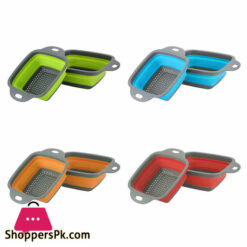 Square Draining Basket Collapsible Colander Silicone 