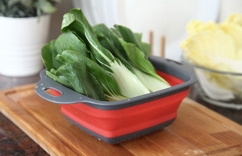 Square Draining Basket Collapsible Colander Silicone 