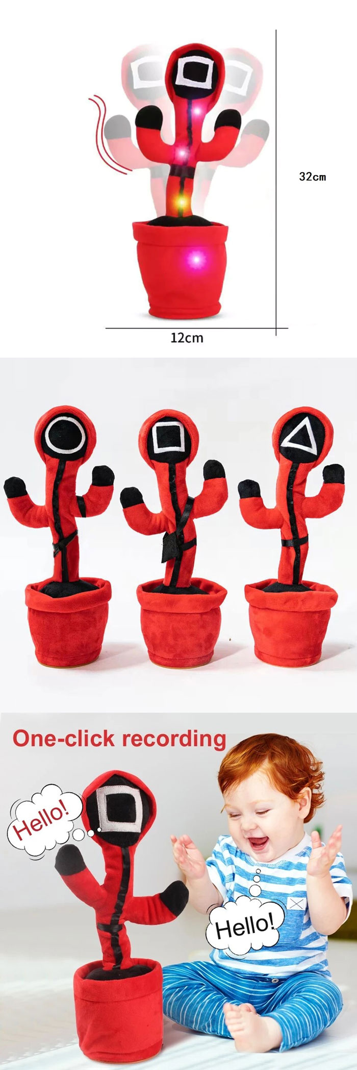 Squid Game Singing Recording Swing Electric Plush, Dancing Doll 