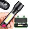 T6 COB Zoomable Light Lamp Torch Mini 18650 USB Rechargeable with LED Flashlight