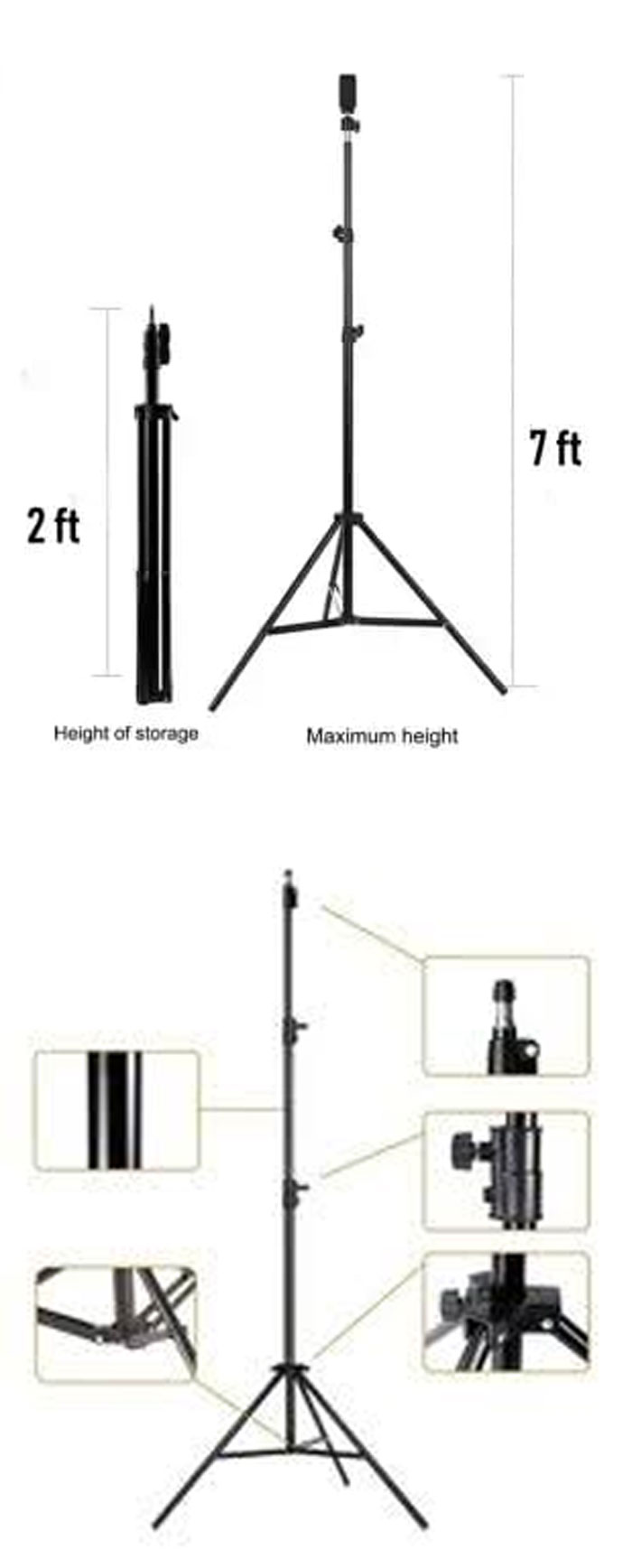 Tripod Stand For Selfie Ring Light-7 Feet Hight Led Selfie Stand For Big Led Ring Light