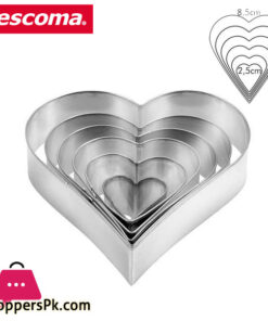 Tescoma Delicia Cookies Heart Shaped Cookie Cutters Set of 6 Pieces Italy Made #631362