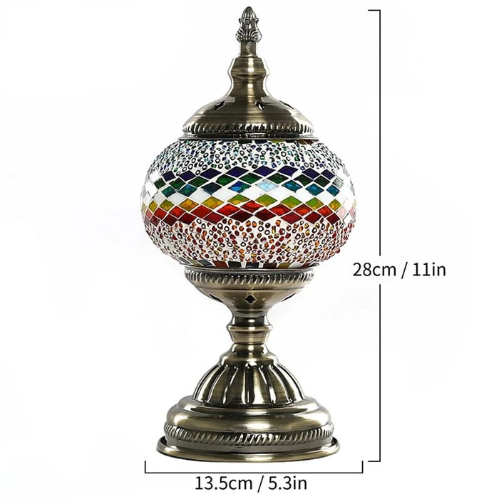 Turkish Mosaic Table Lamp Handmade Mosaic Glass Romantic Bed Light 1-Pcs