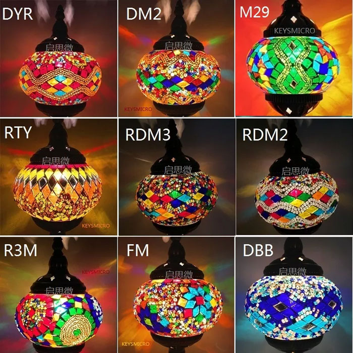 Turkish Mosaic Table Lamp Handmade Mosaic Glass Romantic Bed Light 1-Pcs