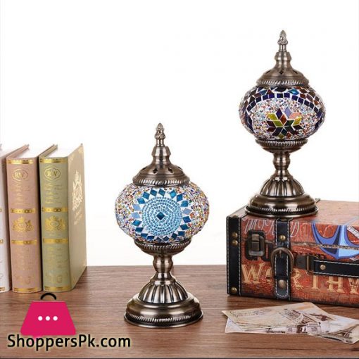 Turkish Mosaic Table Lamp Handmade Mosaic Glass Romantic Bed Light 1-Pcs
