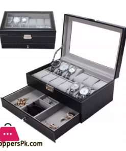 Wrist Watch Organizer case 12 Slot 1 Layer Watch Box ( 12 Watches Holds )