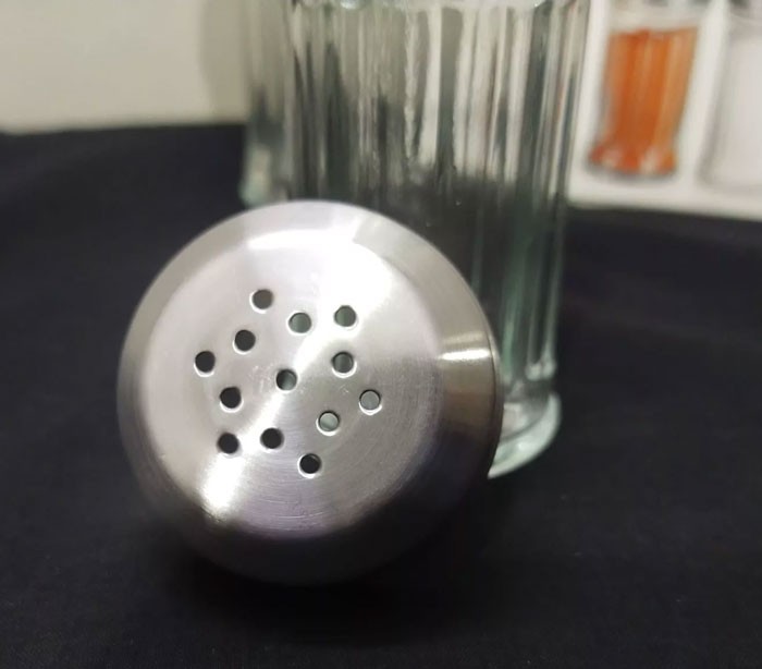 Ziba Sazan Glass With Steel Lid Salt &Amp; Pepper Shakers Namak Dani - 2 Pcs Iran Made