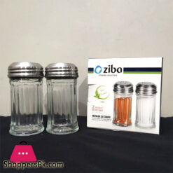 Ziba Sazan Glass with Steel Lid Salt & Pepper Shakers Namak Dani - 2 Pcs Iran Made