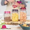Ziba Sazan Papashev Airtight Glass Lock Jar ( Set Of 4 ) 2 Ziba Sazan Papashev Airtight Glass Lock Jar ( Set Of 4 )