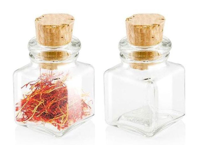 Zibasazan Barbara Jazz Saffron Mini Glass Jar Iran Made ( Set Of 2 )