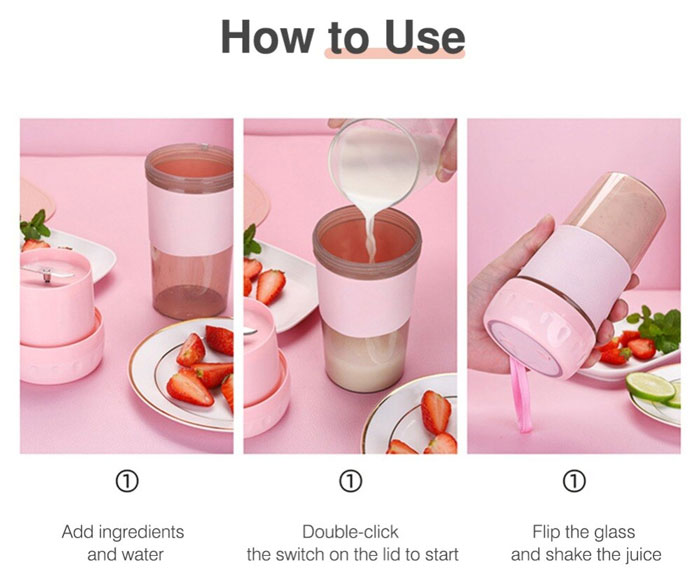 300Ml Portable Juicer Usb Rechargeable Smoothie Blender Machine