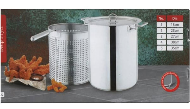 Alpha Stainless Steel Deep Fryer Double Bottam 8 Alpha Stainless Steel Deep Fryer Double Bottam