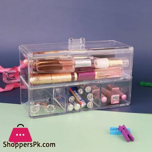 Acrylic Box Two Layer with Lid Organizer