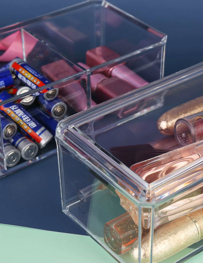 Acrylic Box Two Layer With Lid Organizer