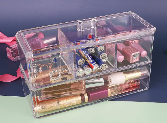 Acrylic Box Two Layer With Lid Organizer