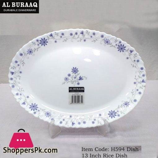 Al Buraag Marble Oval Rice Dish 13 Inch ( 1 - Pcs )