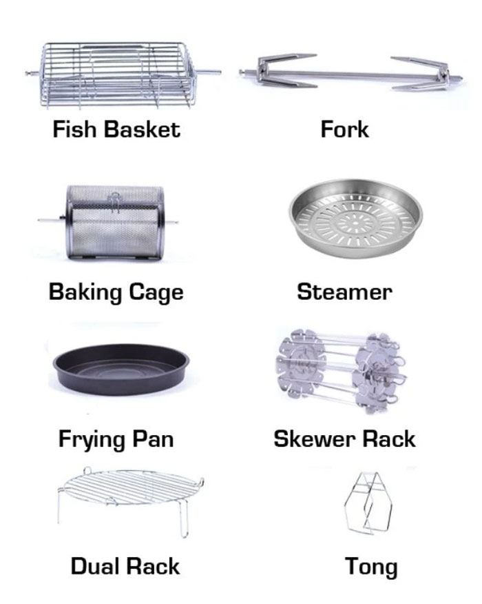 Arshia Multipurpose 20 In 1 Air Fryer 10L White - 2230 7 Arshia Air Fryer 20 In 1 - 2226 Af145