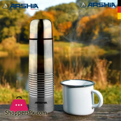 Arshia Double Wall Stainless Steel Bullet Flask With Bag - 800Ml