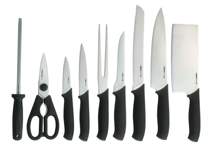 Arshia German Knife With Stainless Steel Stand Set Of 10 - 2680 K259