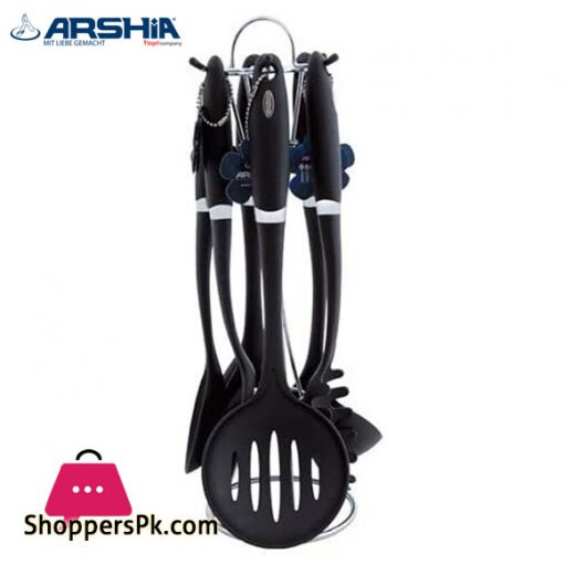 Arshia Utensil Set Nylon Cooking Spoon with Stand Set of 7 - 1084 UL360