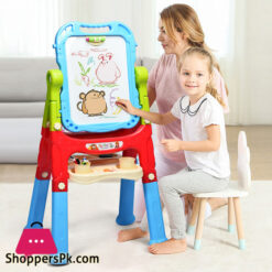 Artist Drawing Board Double Sided Standing Art Easel - Dry-Erase Board and Chalkboard 48 Pcs - (050-13)