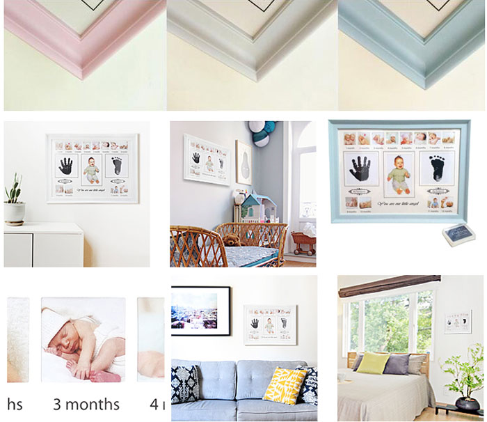 Baby My First Year Picture Photo Frame Hand and Foot Stamp Frame Baby Gift