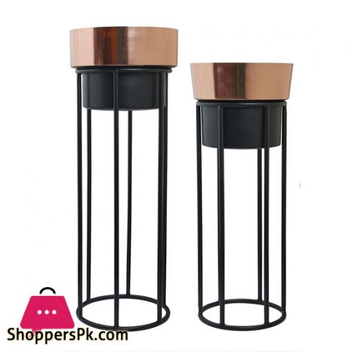 Bella Planter Modern Planter with Rose Gold Pot Small