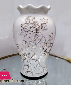 Ceramic Vase Embossed Print 10-Inch