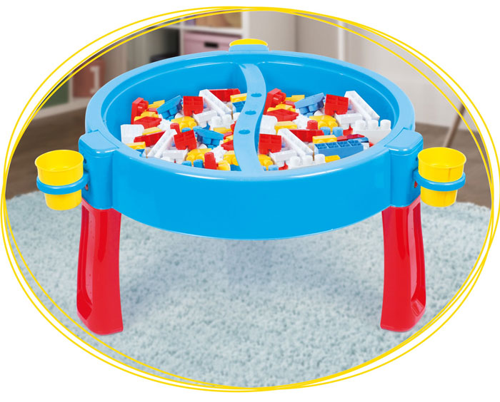 Dolu 2-In 1 Activity Table With 100 Jumbo Blocks - 3072 Turkey Made