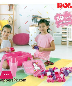 Dolu Unicorn Activity Game Table with 30 Pieces Mega Blocks - 2598 Turkey Made