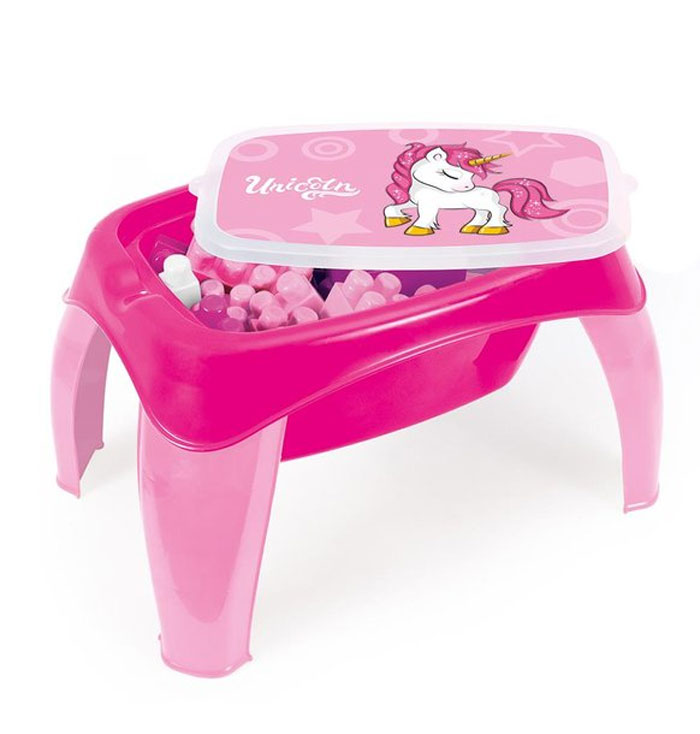Dolu Unicorn Activity Game Table With 30 Pieces Mega Blocks - 2598 Turkey Made