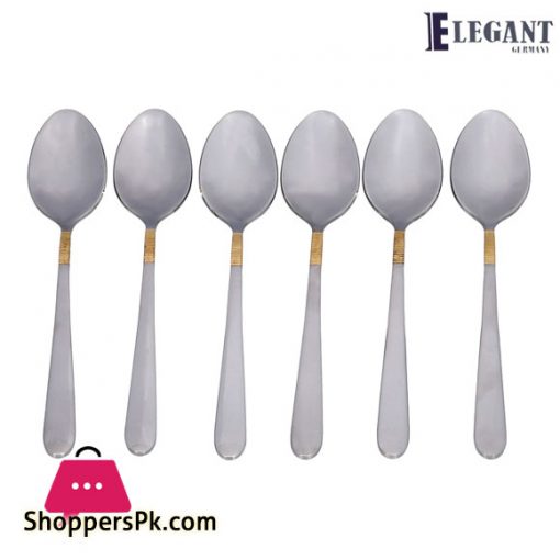 ELEGANT Stainless Steel Table Cutlery Tea Spoon Golden Inlay (Lining) 1-Piece - TE0028